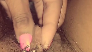 Sexy Ebony Wife in Bathtub Late Night Jerking Off Tasty Pierced Clit