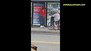 Husband catches his wife at the bus stop after she had sex with a black guy