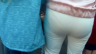 Delicious big ass mature milfs in tight white pants